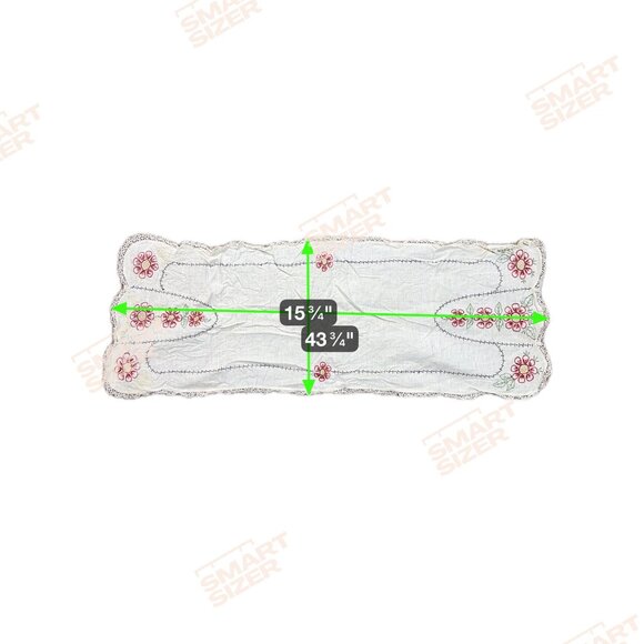 Vintage Embroidered Floral Table Runner Linen Cottage Granny Core Lace Trim READ - Picture 6 of 6